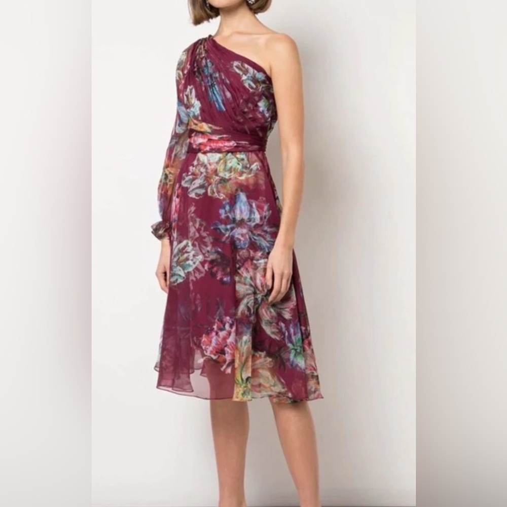 Marchessa Notte Floral One-Shoulder Dress